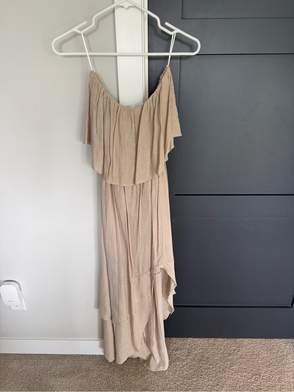 HYFVE Beige Ruffle Maxi Dress